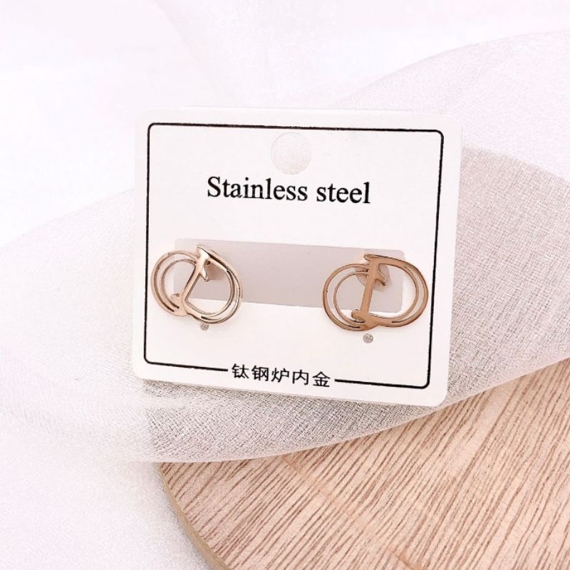Anting Titanium asli Premium Quality Anti karat anti alergi Stainless steel ori At023