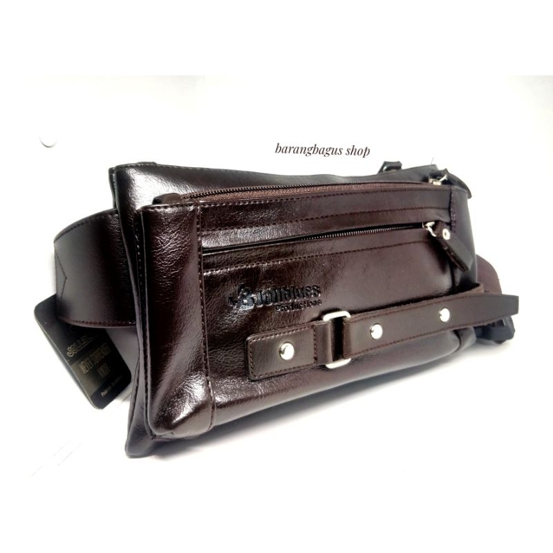 Tas Waistbag pinggang selempang kombinasi Pria Kulit keren murah