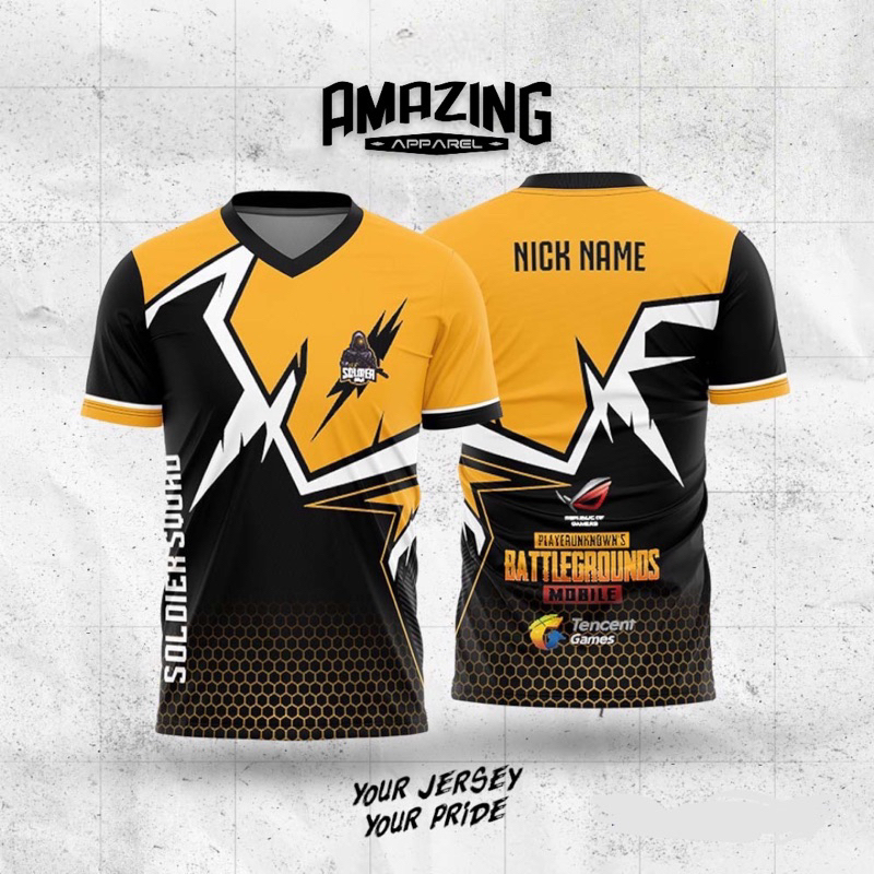 Kaos Jersey Gaming Esport custom squad Free Desain