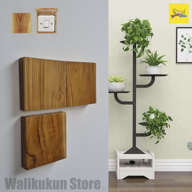 Xaviertaran Frame Saklar Lampu Asli Kayu Jati 3D /Frame Saklar Glow In The Dark