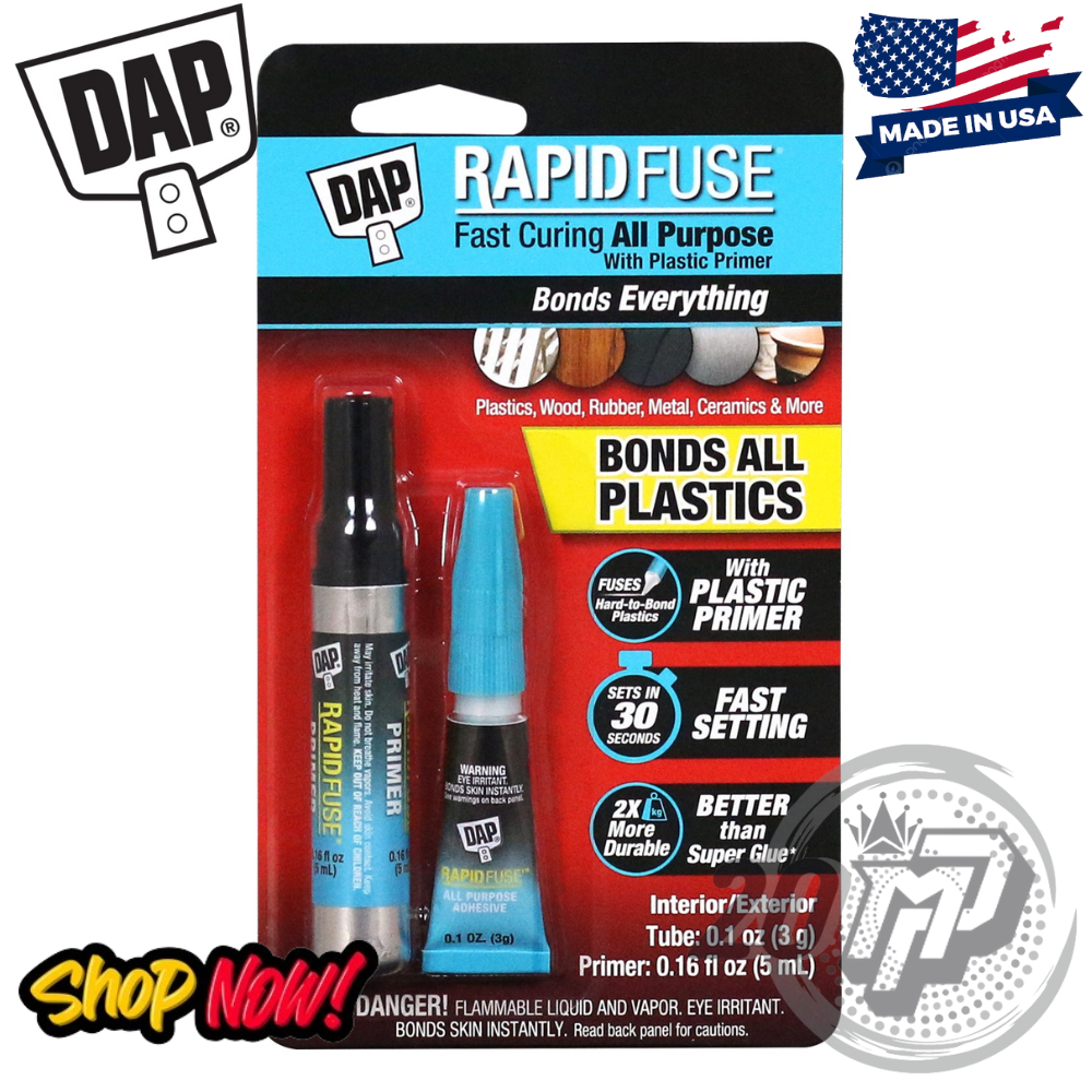 

DAP RapidFuse® Plastic Primer Kit Household Repair DIY Lem Plastik USA