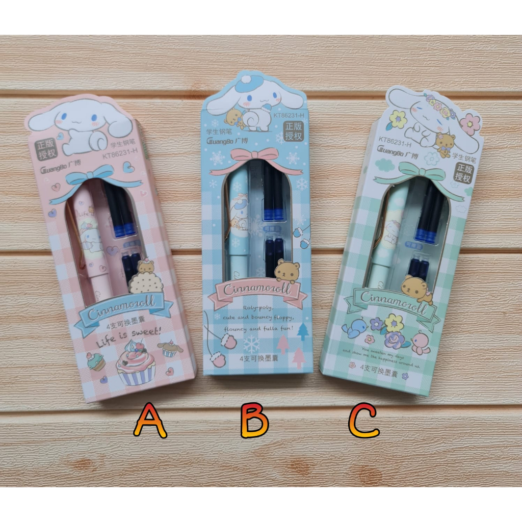

PULPEN TINTA BIRU + REFIL ORI CINAMOROLL