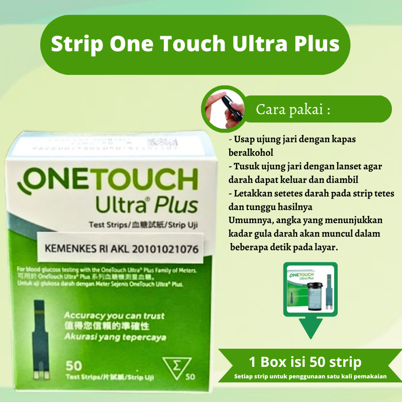 Strip One Touch Ultra Plus Strip Gula Darah 50 pcs - SOT