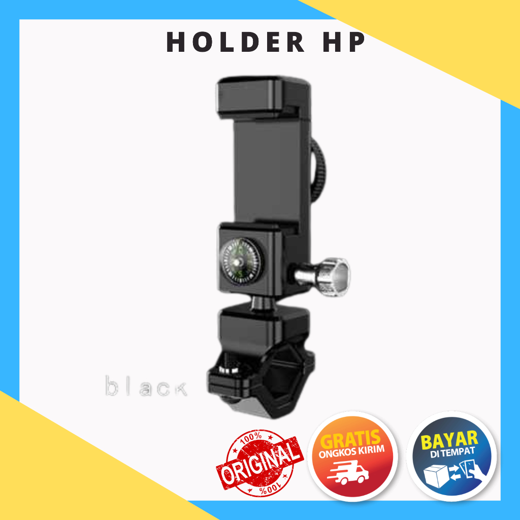 Holder  Smartphone Sepeda dengan Kompas dan Lampu LED - Q003