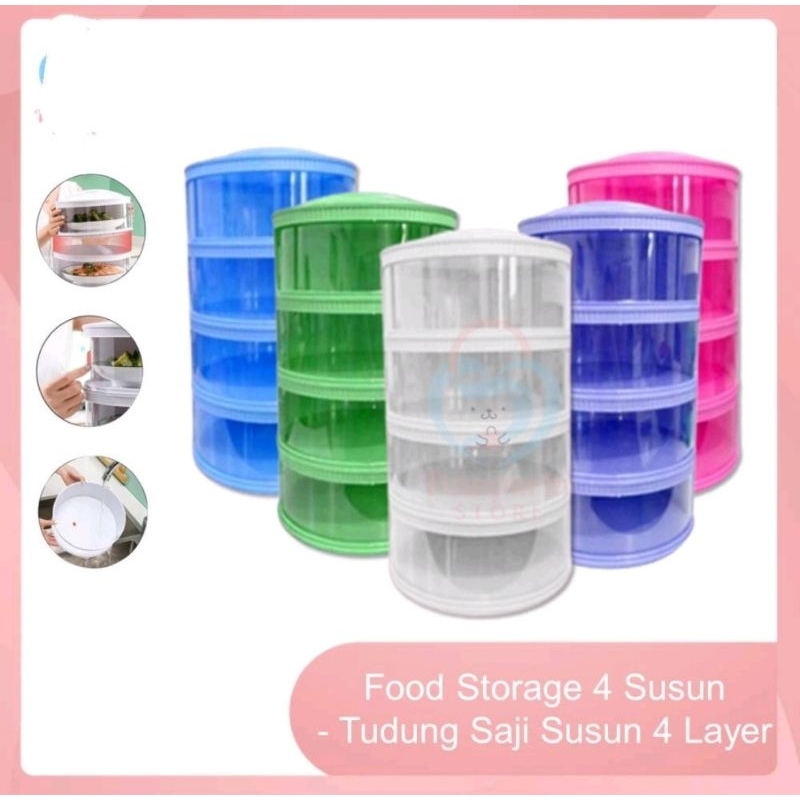 TUDUNG SAJI MAKANAN 4 SUSUN  KUALITAS BAGUS  KOKOH  MERK  TRILINS
