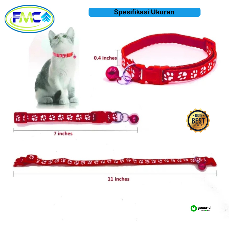 Kalung Kucing Lonceng Warna Tali Leher Anjing Cat Motif Aksesoris Hewan Peliharaan Pet Collar Murah