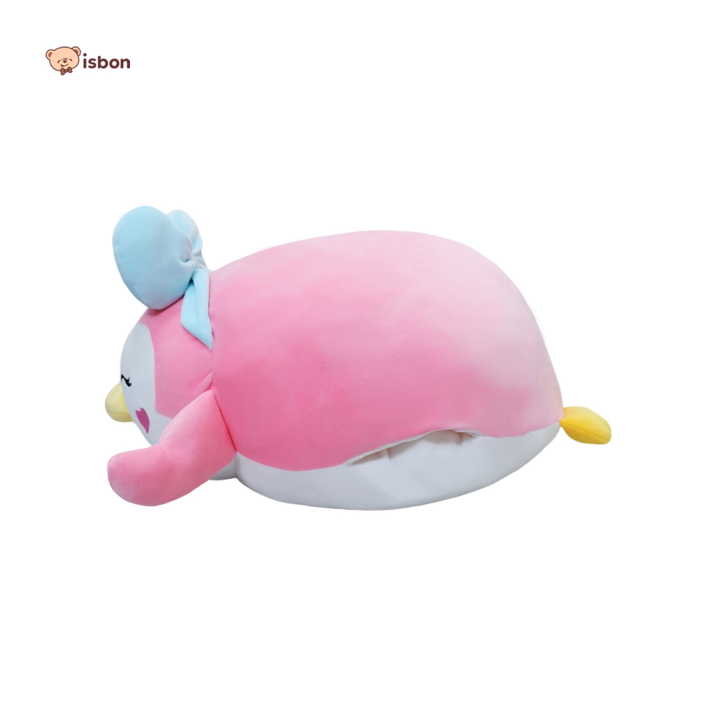 Boneka Penghangat Tangan Pinguin With Bando Cewe Nap Cushion Untuk Cuaca Dingin Meja Kantor Premium Halus by Istana Boneka