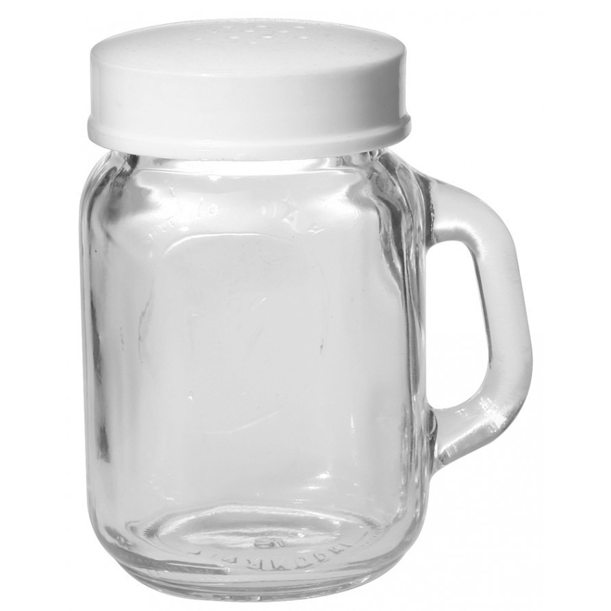 Gelas Kaca dengan Tutup Plastik / Mug Jar Tempat Bumbu
