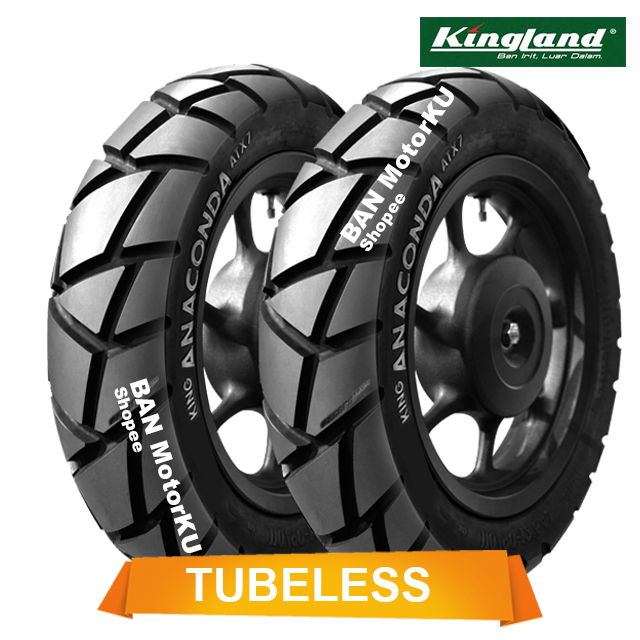 Paket Kingland King Anaconda ATX-7 ukuran 100/90-12 & 110/90-12 Ban Motor Tubeless Scoopy R12/Freego