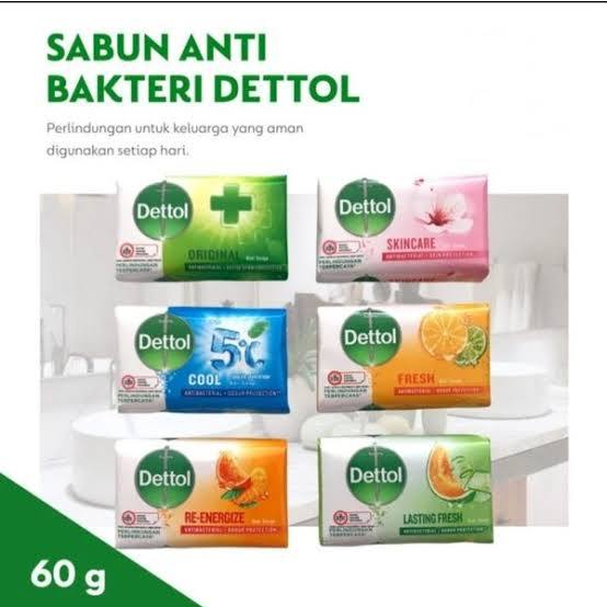 (ISI5PCS) Sabun Dettol Batang Bar Soap 100gr 60gr