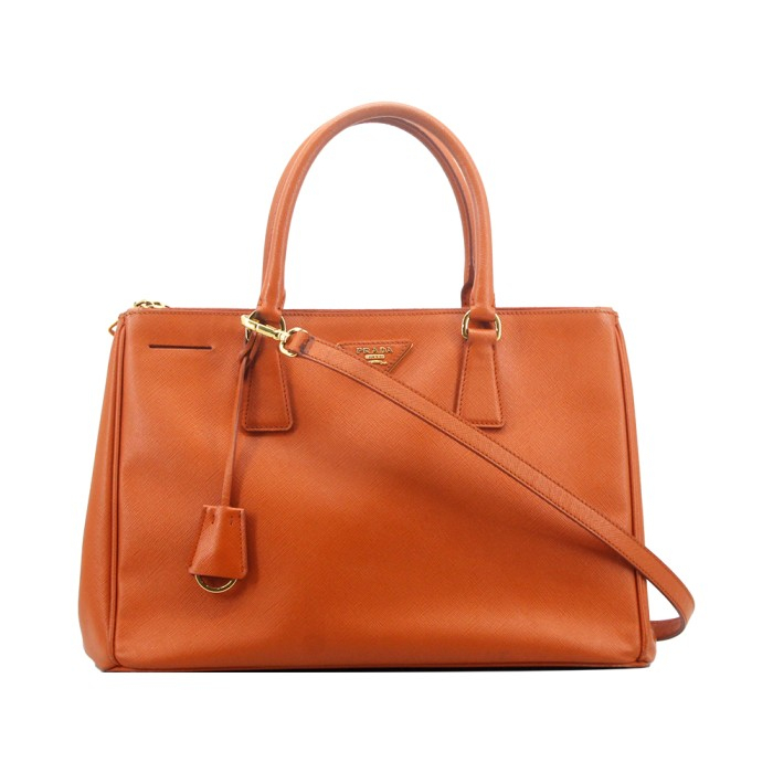 Tas Prada Preloved Ori Saffiano 33 in Papaya