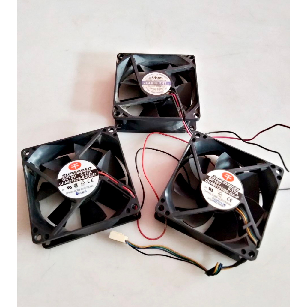 Fan Dc Brushless SUPERRED 12v 0.17A & JAMICON 12v 0.19A 8x8x2.5cm