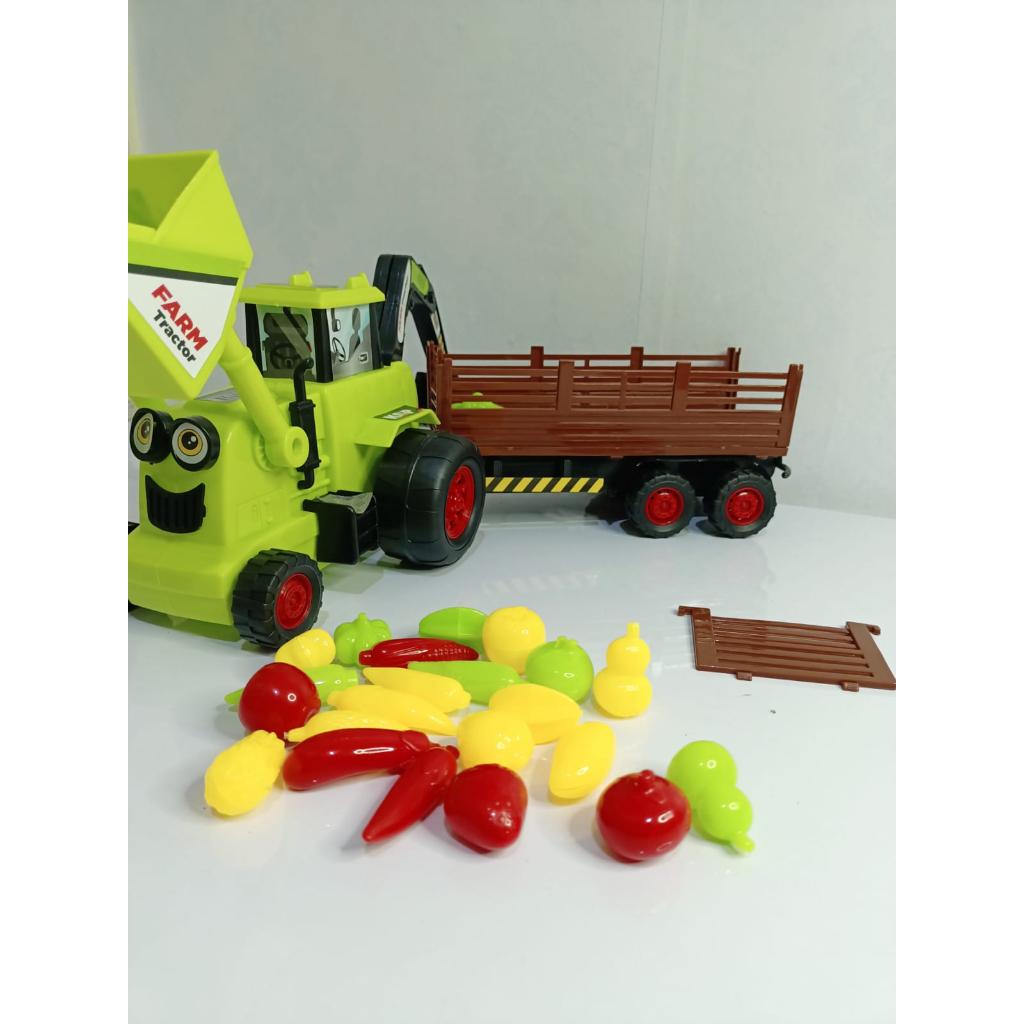 mainan tractor trailer isi buah