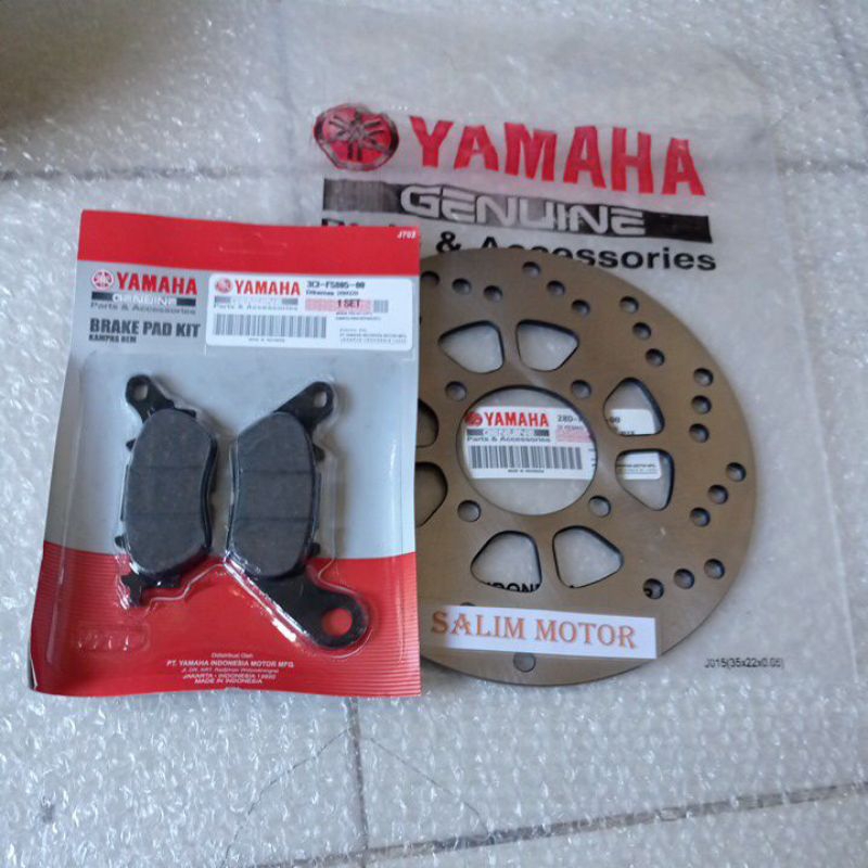 Piringan Cakram Depan Plus Kampas Rem Mio Smile Fino Karbu Kualitas Ori