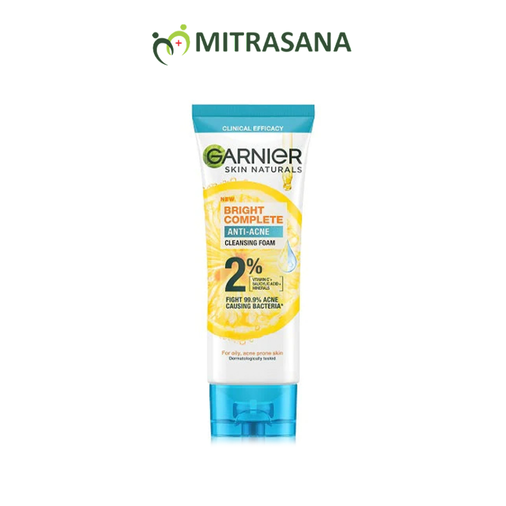 Garnier Bright Complete 3-in-1 Anti Acne Facial Wash 90 ml - Pembersih Wajah Lawan Jerawat