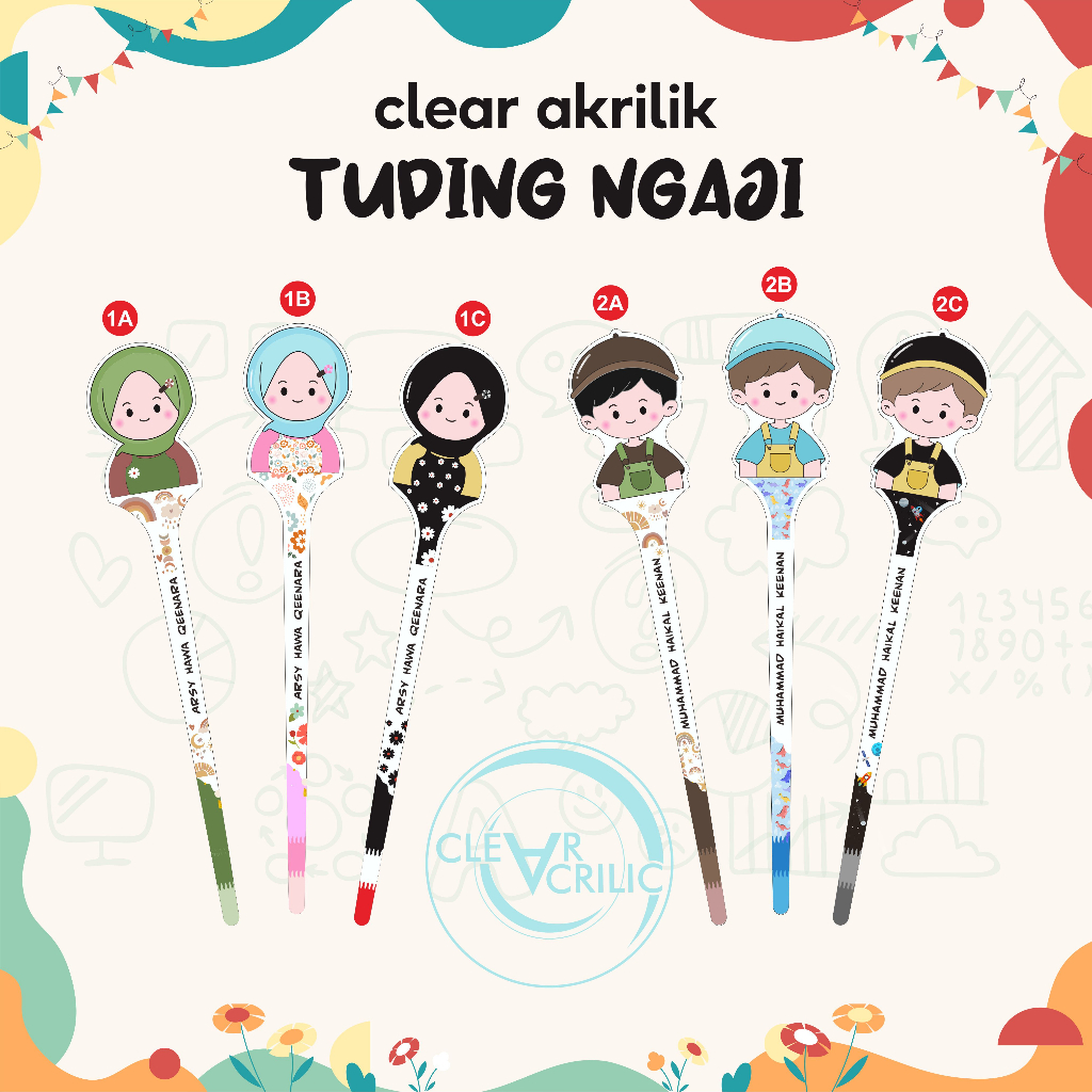 NEW VARIANT 2023 Tuding Ngaji Karakter Custom Nama / Kalam Ngaji Anak Lucu Murah / SUDING NGAJI BERGAMBAR KEKINIAN