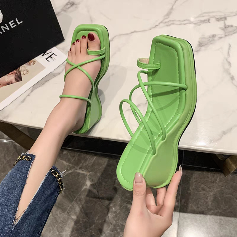 COD Sneakersdaily 472 Sandal Wedges Hak Tebal Tinggi Wanita Premium