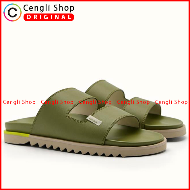 PM153 SANDAL SLIDE PEDRO PRIA ORIGINAL SENDAL CASUAL BRANDED HIJAU GREEN ARMY