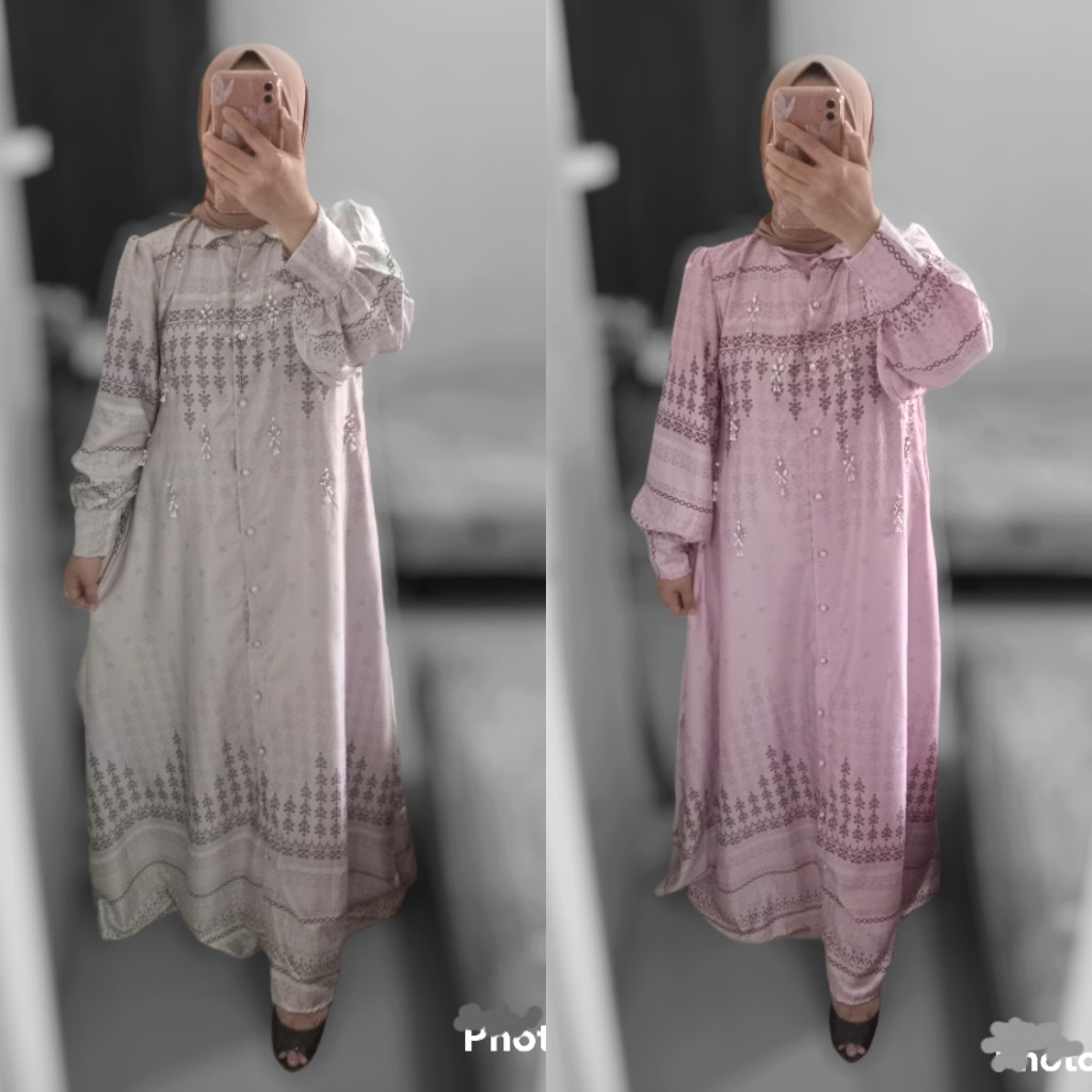 Gamis satin silk simpel mewah
