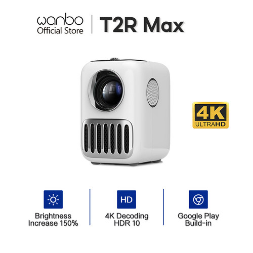 Wanbo T2R Max Projector 1080P 350ANSI Lumens Support 4K Led Proyekor