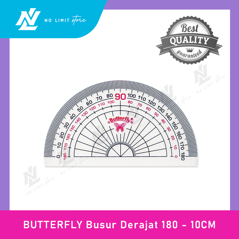 

Penggaris Busur Derajat Butterfly 180 - 10 cm / Busur Diameter 10cm