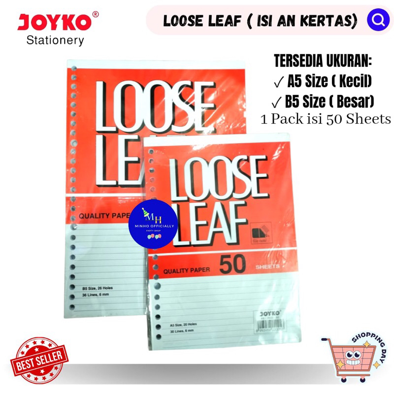 

KERTAS BINDER POLOS / ISIAN BINDER / LOOSE LEAF ISI 50 LEMBAR