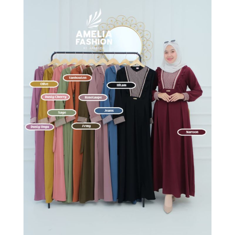 GAMIS DEWASA MODEL TERBARU CRINKLE/ALIZA DRESS ORI AMELIA