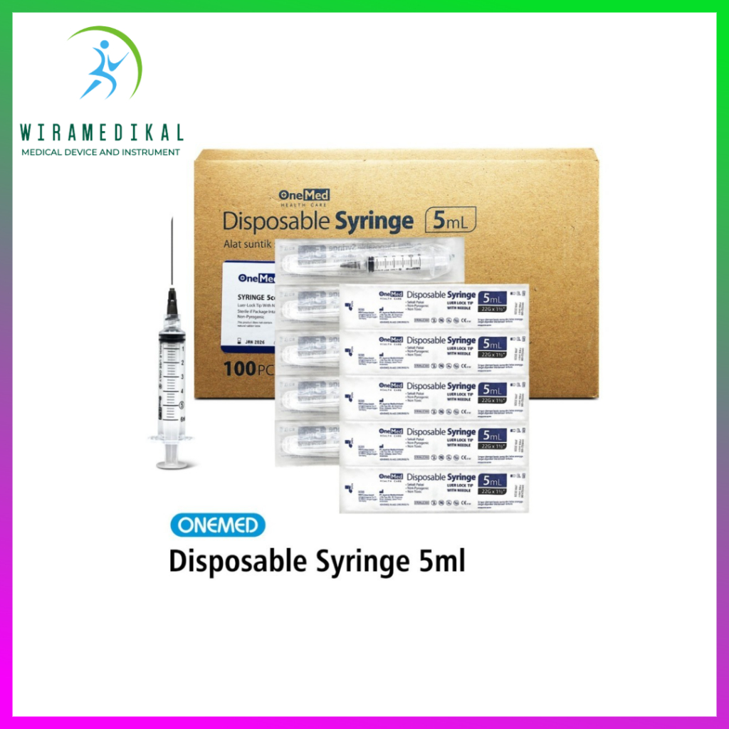 Disposable Spuit Syringe 1cc, 3cc, 5cc, 10cc Onemed - Suntikan 1ml, 3ml, 5ml, 10ml - Eceran