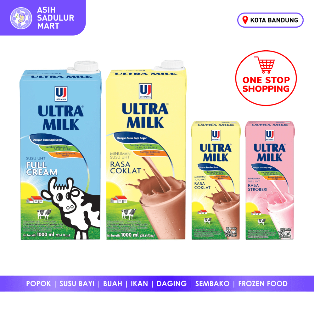 Ultra Milk Full Cream Susu UHT 1000ml 200ml Promo Bandung