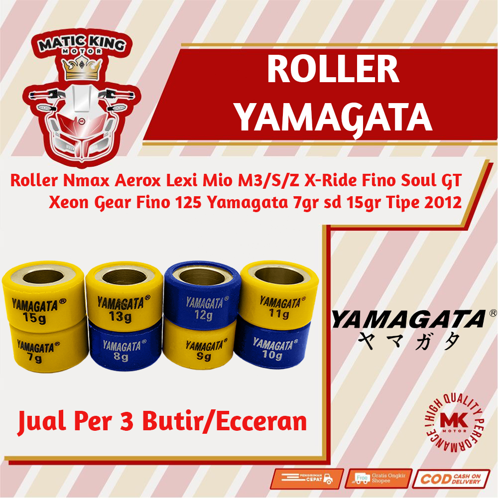 Roller Nmax Lexi Aerox MioM3/Z/125/GT125 Xeon Fino Fi Yamagata Racing 8 gr sd 13 gr jual satuan (1 pc)