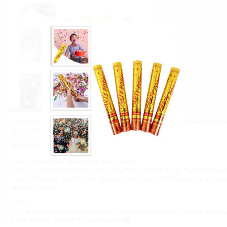REVA - popper party ulang tahun confetti pesta pernikahan petasan pesta semburan kertas warna warni 