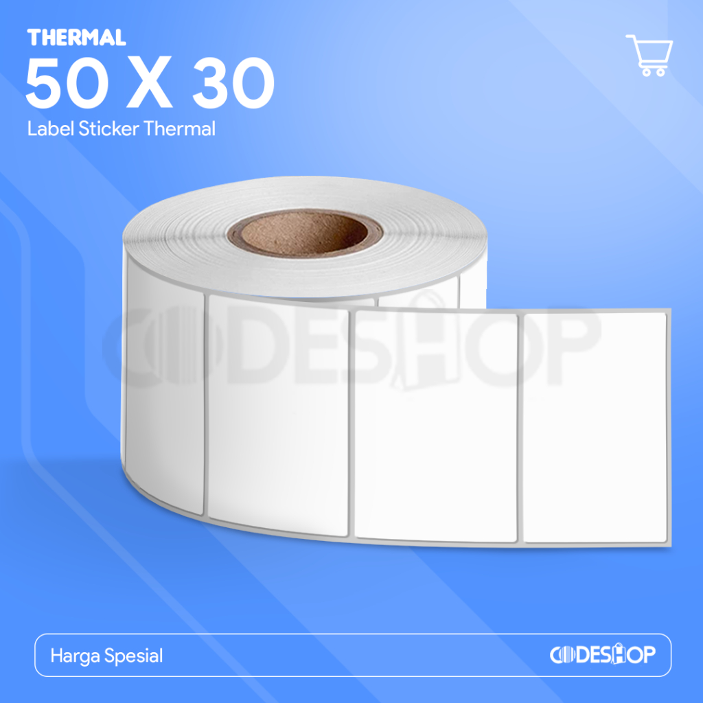 

Codeshop Stiker Label 50x30mm Thermal 1 Line isi 1000 Pcs
