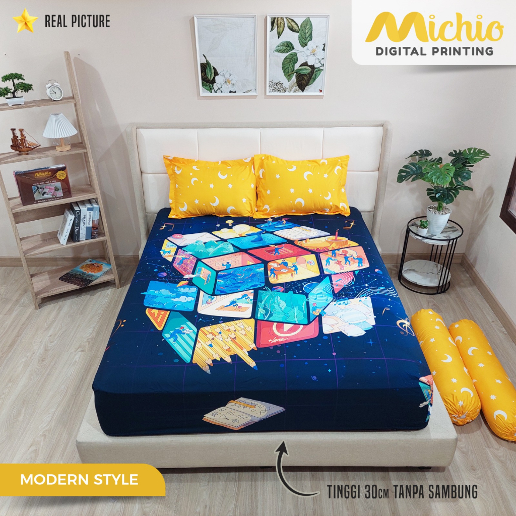 Michio Digital Printing Sprei Uk 160/180 T 30 - Modern Style