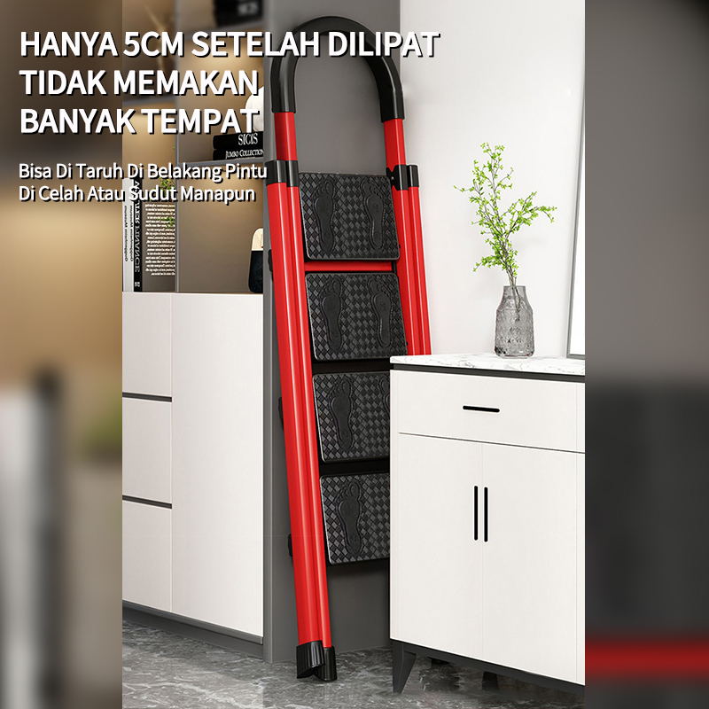 3-6 Step Tangga Rumah Lipat Tangga Besi Lipat Household Steel Ladder / Baja Karbon Tangga Lipat