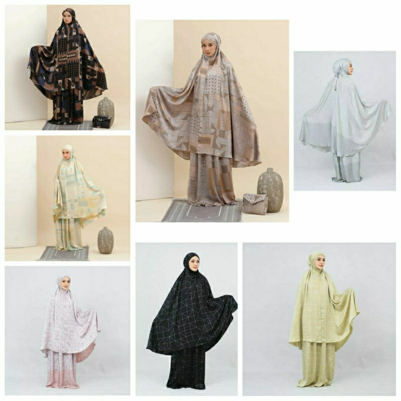 MUKENA DEENAY KAMALIA ( BLACK GOLD ) PRAYER ROBE DEENAY HAFSAH HAFSHAH SERIES (TAUPE BLACK GOLD) KAM