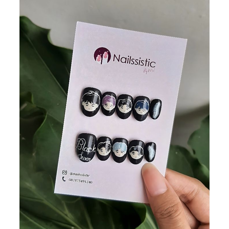 BTS Black Swan Nails / Kpop Nails / Custom Fake Nails / Press-on Nails