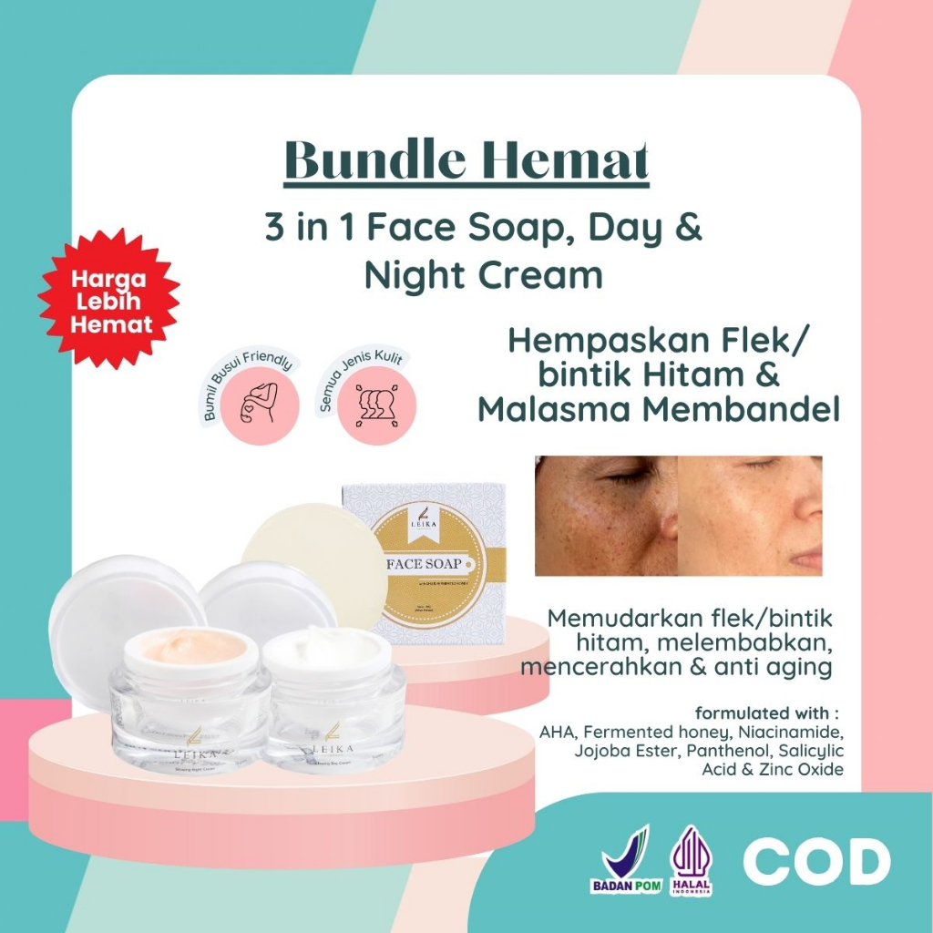 AMPUH Untuk Flek Tebal Paket 3 in 1 Penghilang Flek dan Bintik Hitam Di Wajah Day Cream, Night Cream