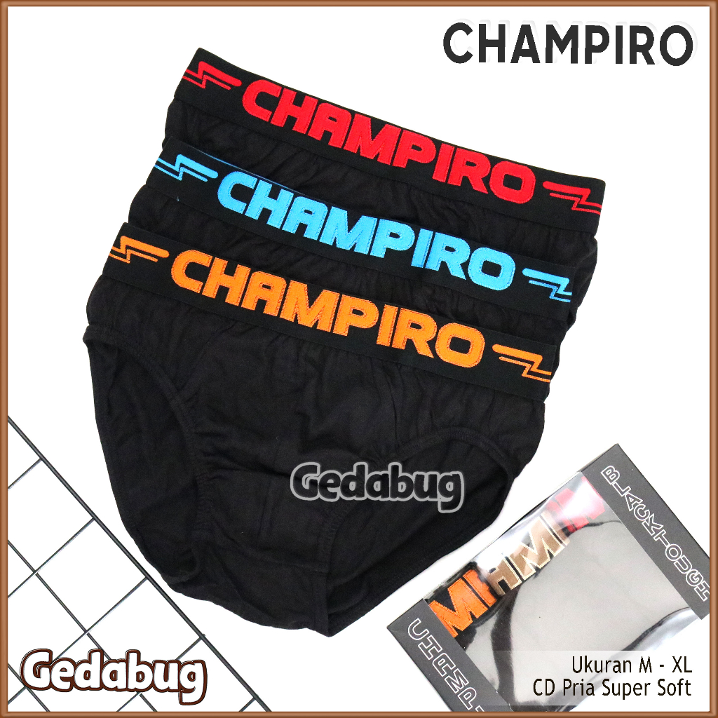 3 pc - CD Pria  Champiro C 0339 Celana dalam pria dewasa karet boxer | Gedabug