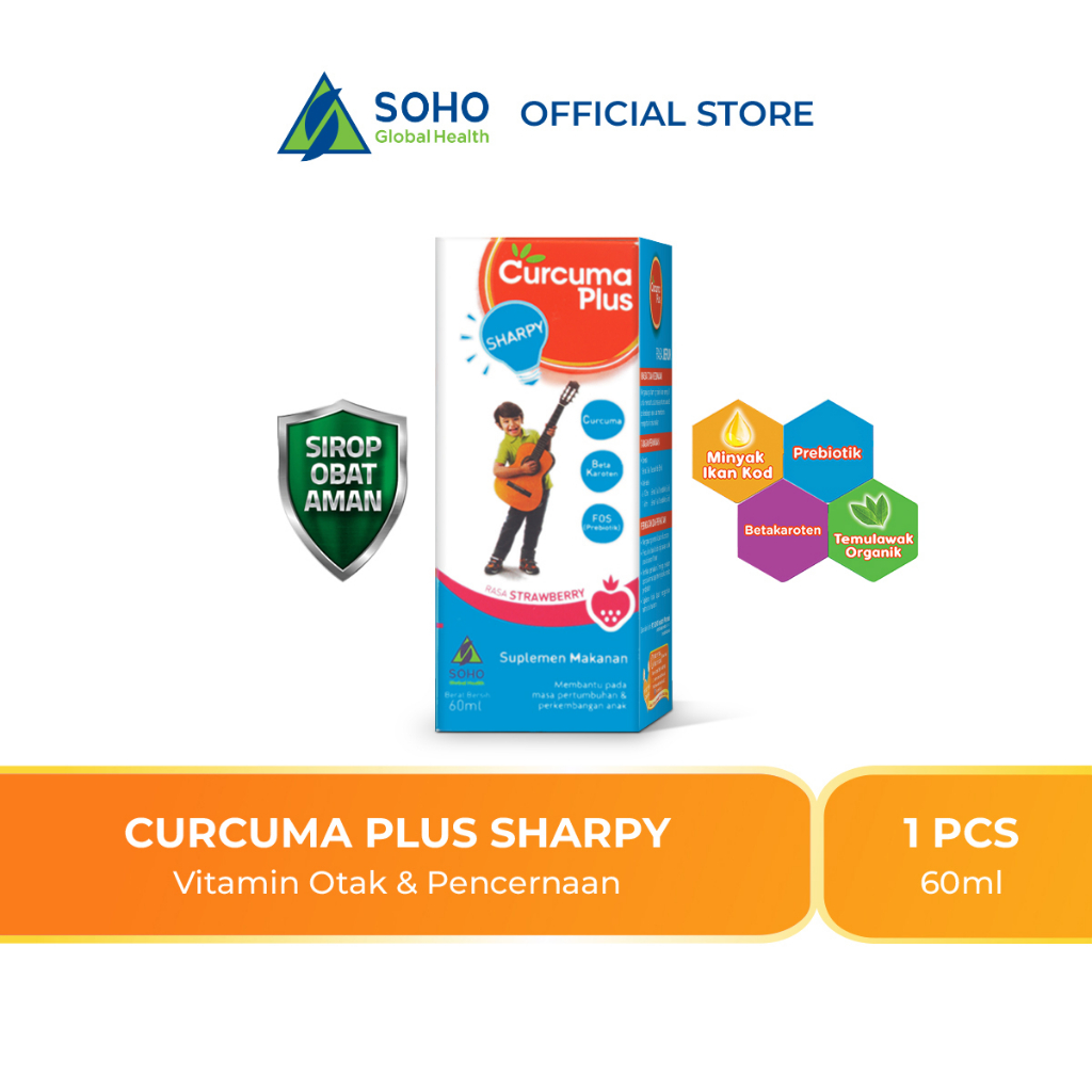 Curcuma Plus Sharpy Suplemen Tumbuh Kembang Anak Rasa Strawberry 60 ml