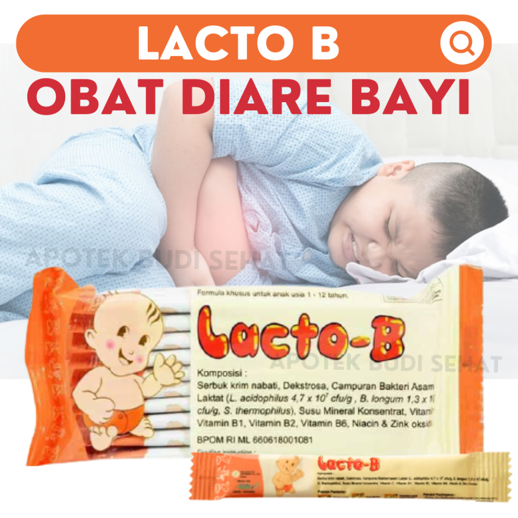 Lacto B Obat Diare Bayi Obat Diare Anak Obat Sakit Perut Anak Lacto-B BOX ISI 50 SACHET