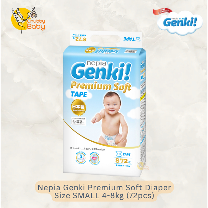 Nepia Genki - Small Tape 72pcs | Popok Sekali Pakai