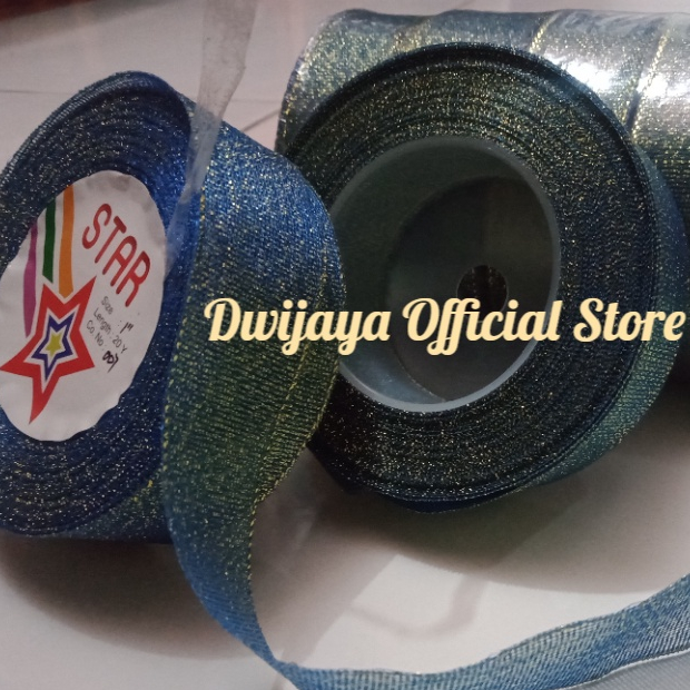 

Pita Glitter Dongker Ukuran 1 inch / 2,5cm Per Roll pita Gliter Pita Kado pita Hampers