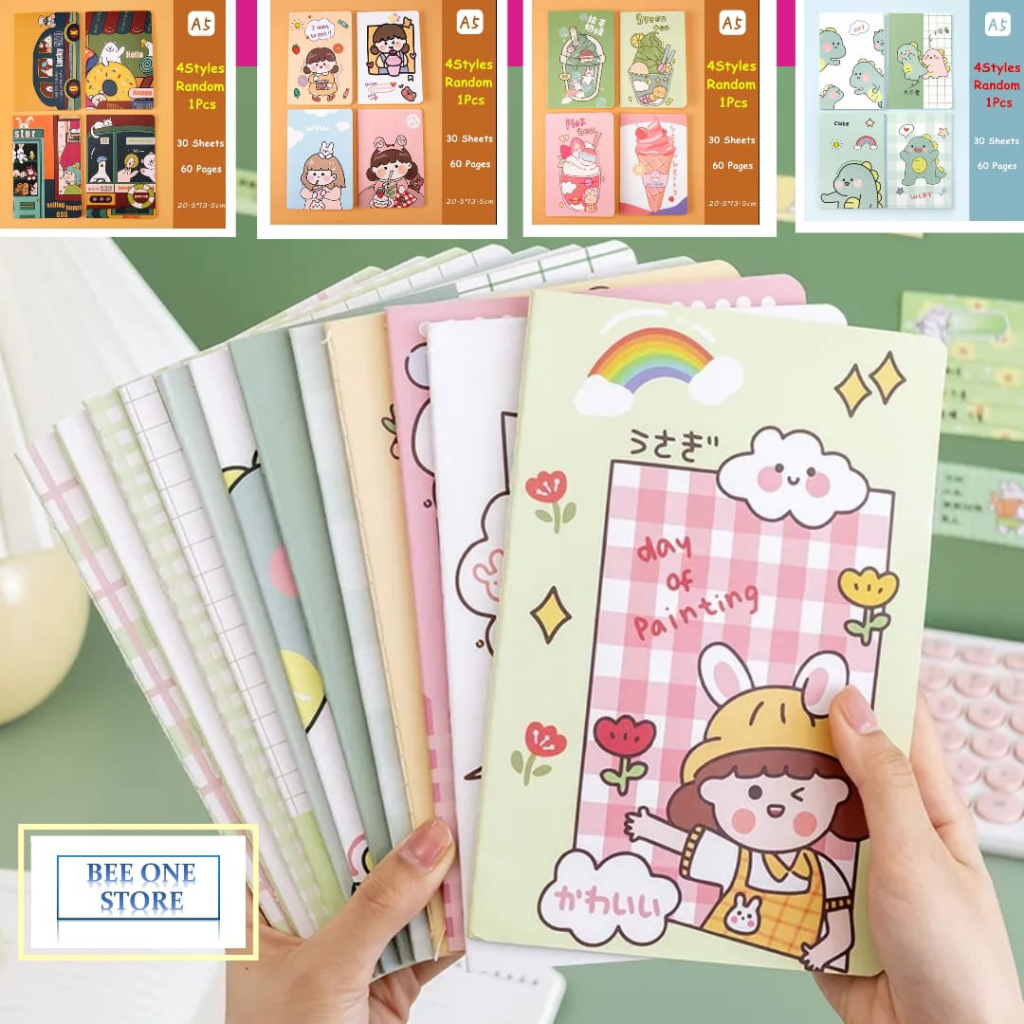 

BEE ONE - Notebook A5 Karakter Lucu Buku Tulis Karakter A5 Buku Catatan Karakter Lucu