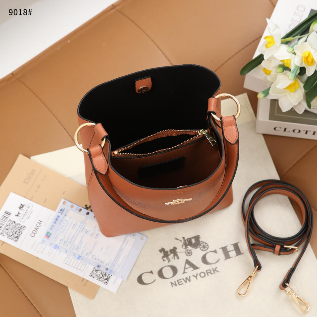 Coa 9018 Leather Small Town Bucket Bag