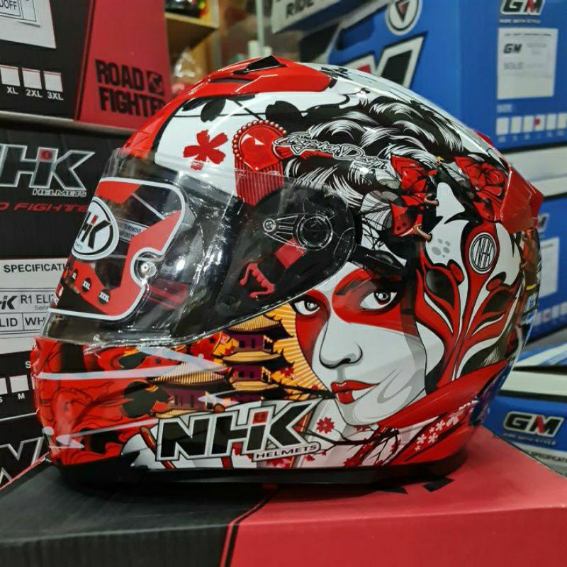 HELM NHK RX9 GEISHA BLACK RED ORIGINAL