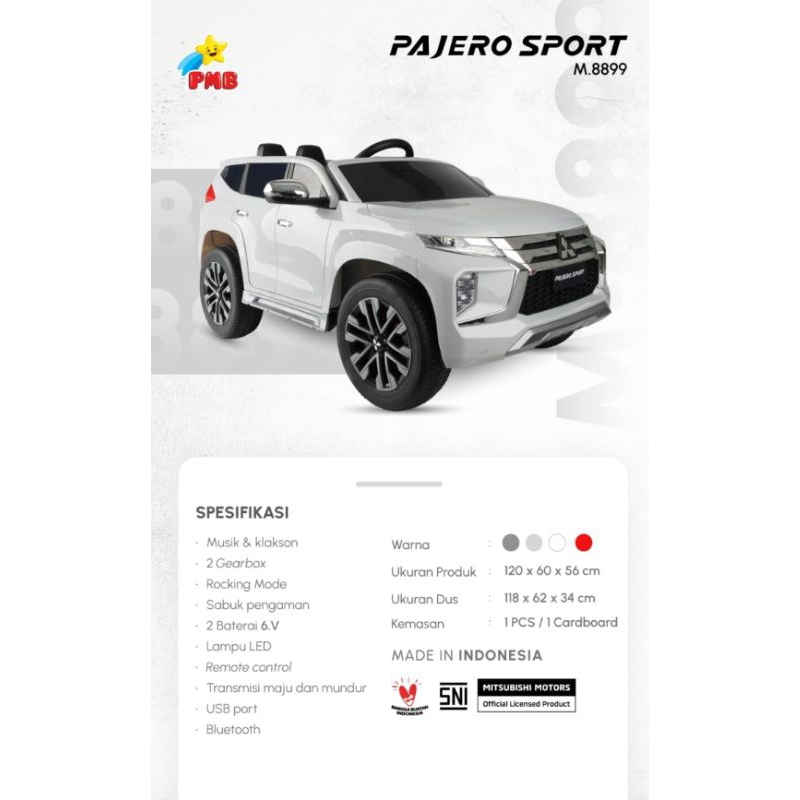 Mobilan Anak Aki PMB M-8899 Mitsubishi Pajero Sport Big Size