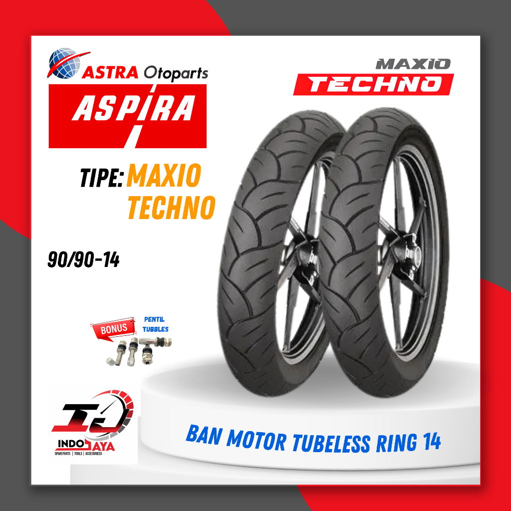 [BAYAR DI TEMPAT] BAN ASPIRA TUBELESS (90/90-14) / BAN TUBLES ASPIRA MAXIO TECHNO RING 14 (90-90-14)