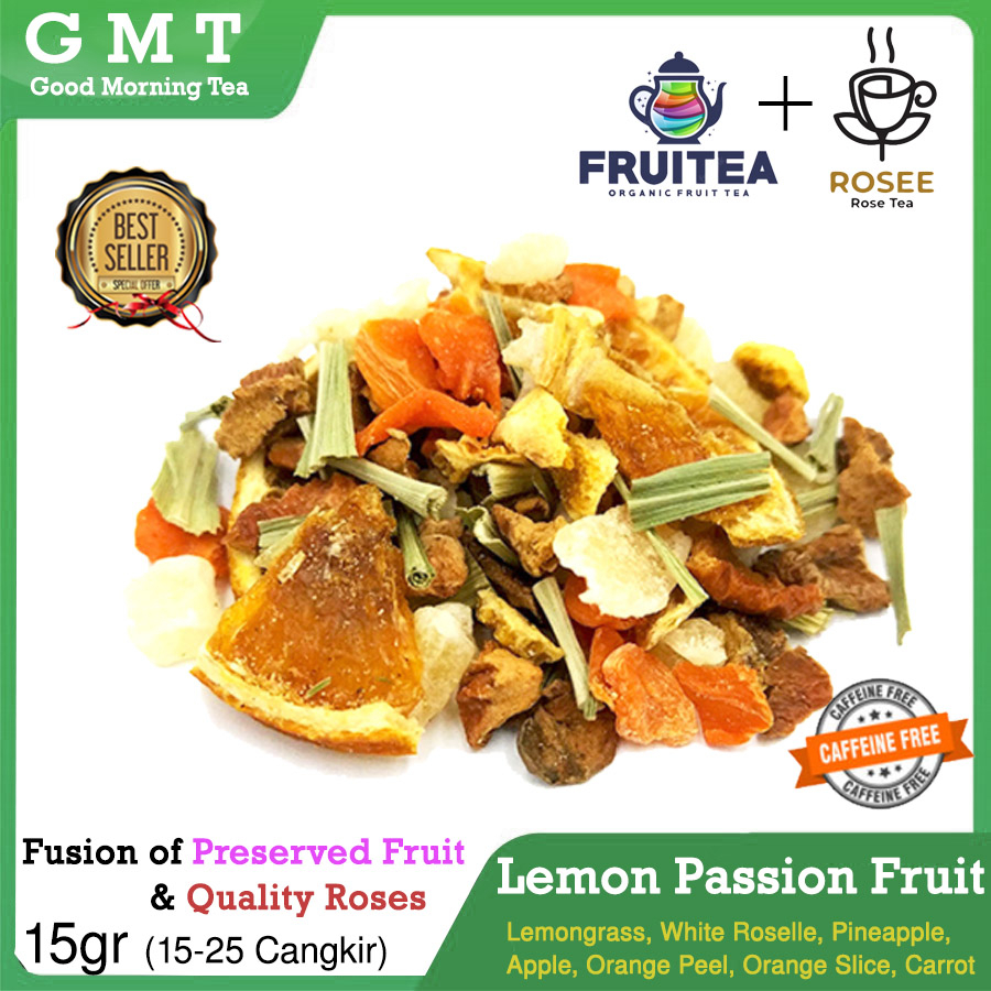 

GMT | Lemon Passion Fruit | Teh Lemongrass Blend buah tisane Loose Leaf New Premium