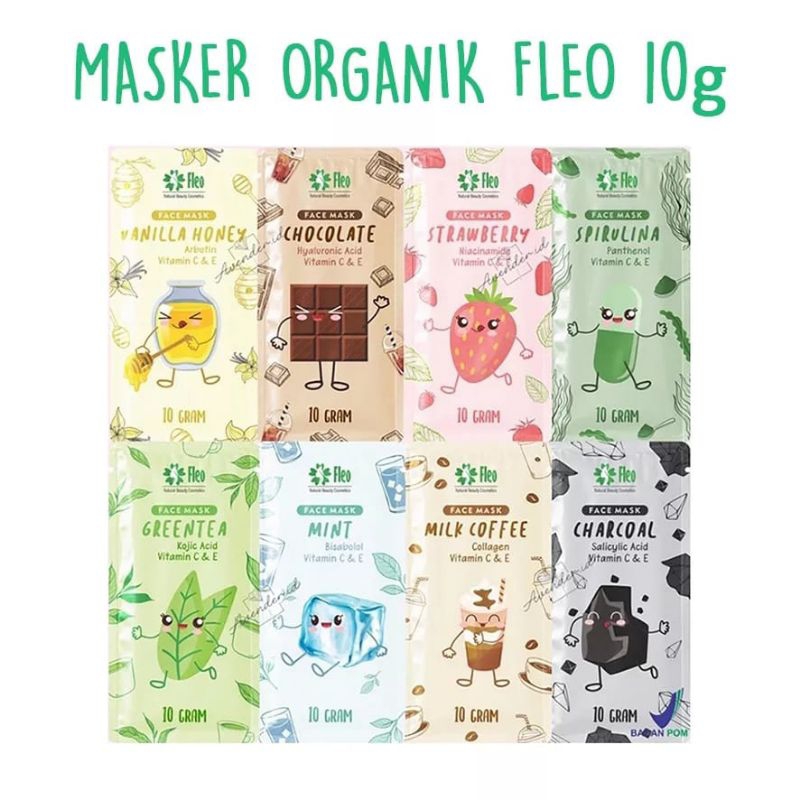 MASKER WAJAH ORGANIK BY  FLEO 10GRAM BPOM ORIGINAL