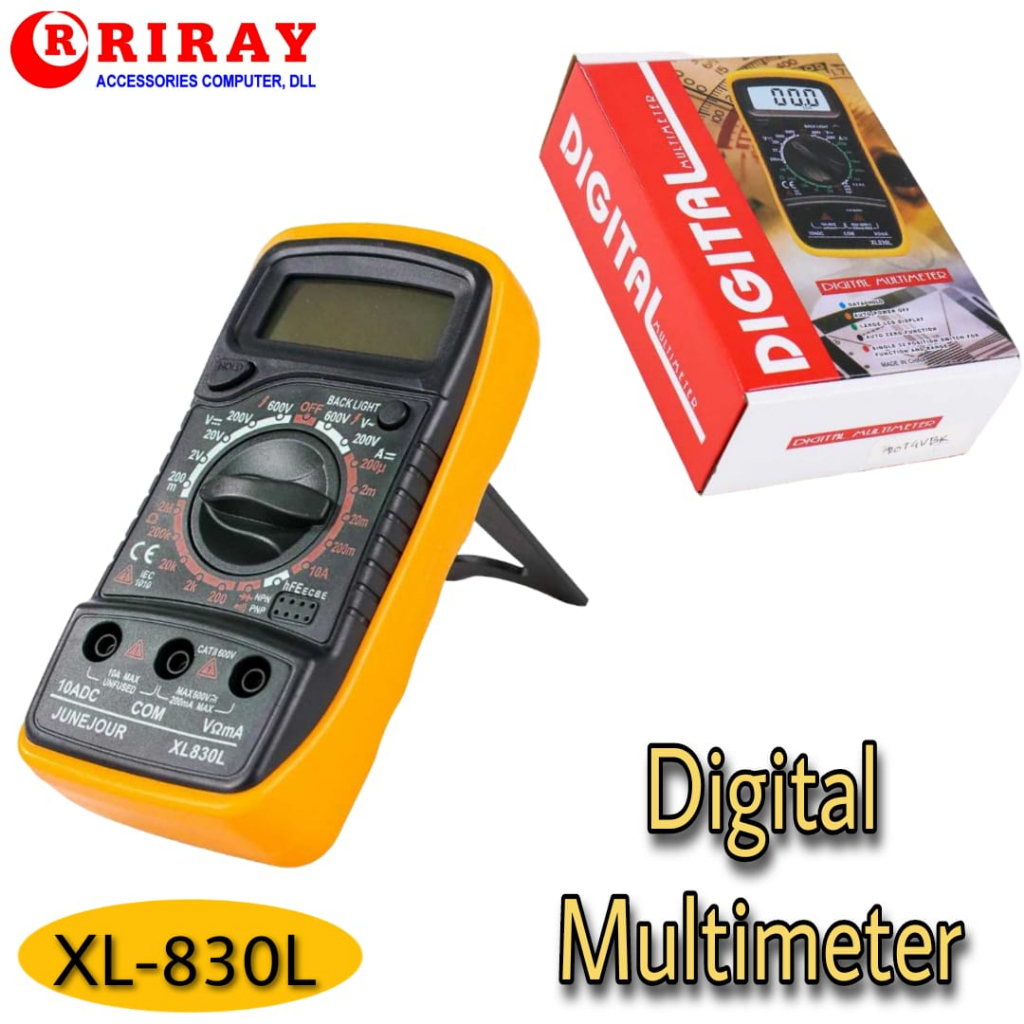 Avometer Digital Multimeter Digital Multitester Digital Alat Tes Tegangan AC/DC Voltase XL830L Layar